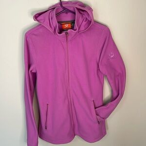 MERRELL Womens Pink SM Lightweight Hooded Fleece Active Jacket Full Zip Gorpcore